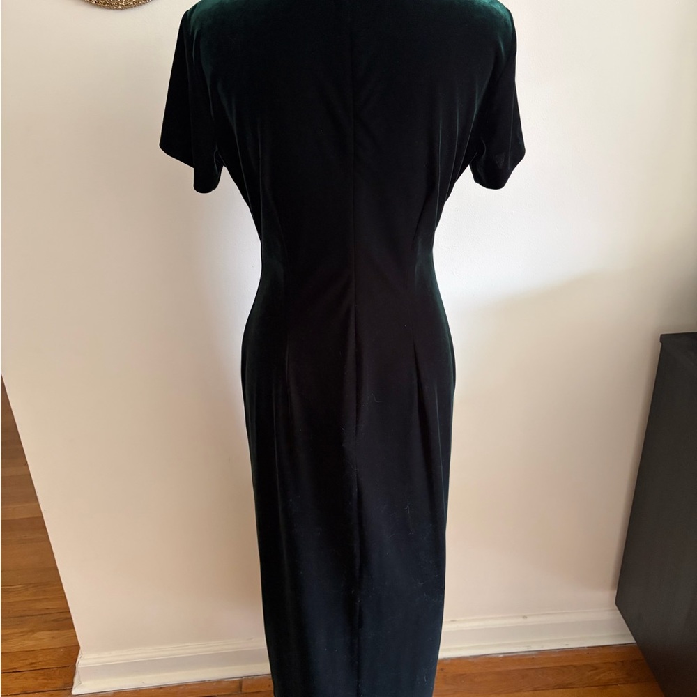Robbie Bee Dark Green 90s Velvet Cheongsam - Picture 5 of 7